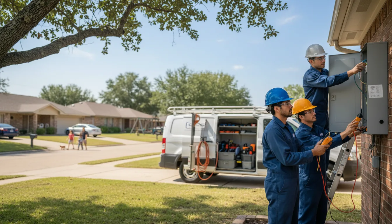 Certified electrician providing emergency electrical services in Schwertner, TX
